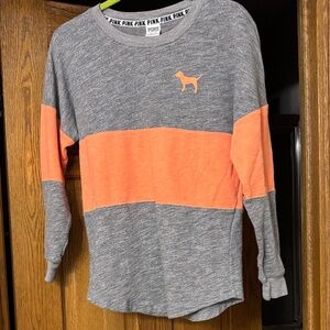 Victoria's Secret Gray and Orange Long Sleeve Top